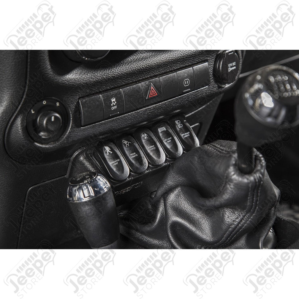 Switch Panel Kit Lower, 5 Etched Switches 11-18 Jeep Wrangler JK