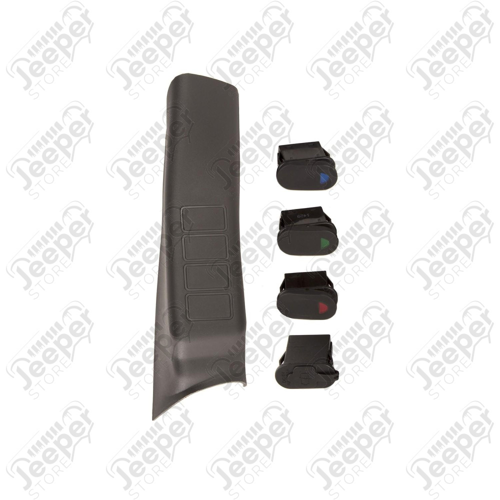 Switch Pod Kit, A-Pillar, 3 Switch, USB, Right, 07-10 Wrangler JK/JKU