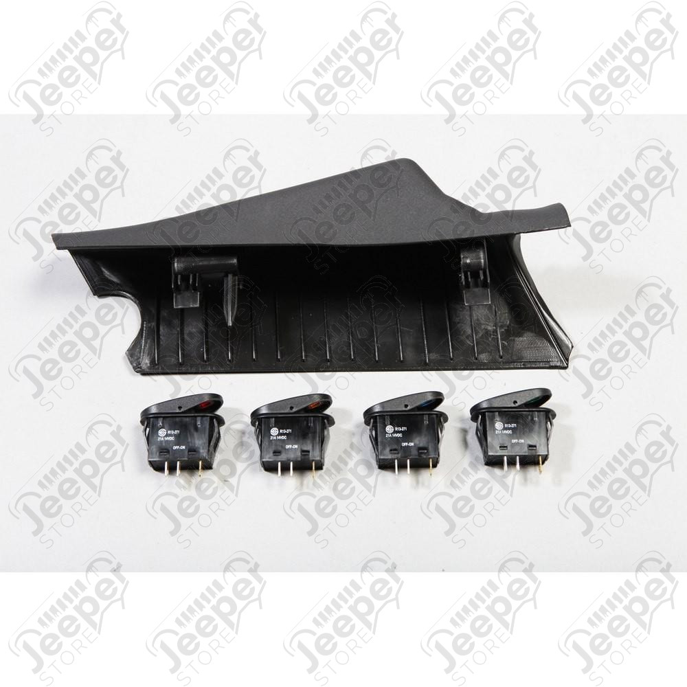 Switch Pod Kit, A-Pillar, 4 Switches, Black, LHD 11-18 Wrangler JK