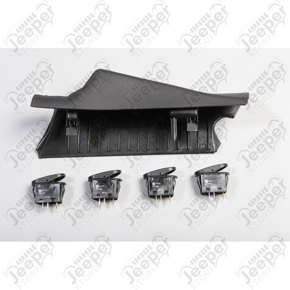 Switch Pod Kit, A-Pillar, 4 Switches, Black, RHD 11-18 Wrangler JK