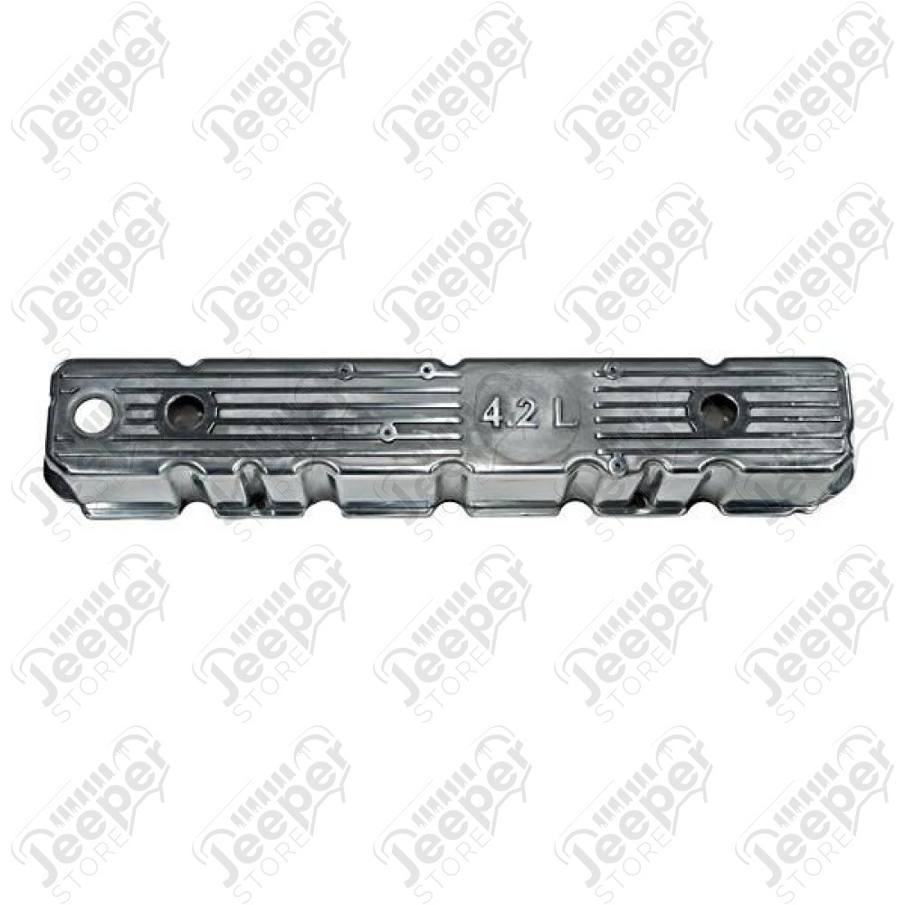 Engine Valve Cover, Polished Aluminum; 81-87 Jeep CJ/Wrangler YJ