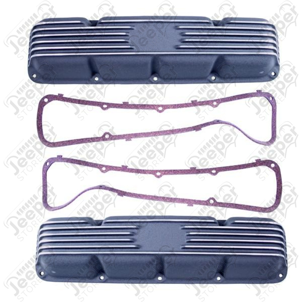 Engine Valve Cover, Black, Aluminum; 72-91 Jeep CJ/Cherokee SJ
