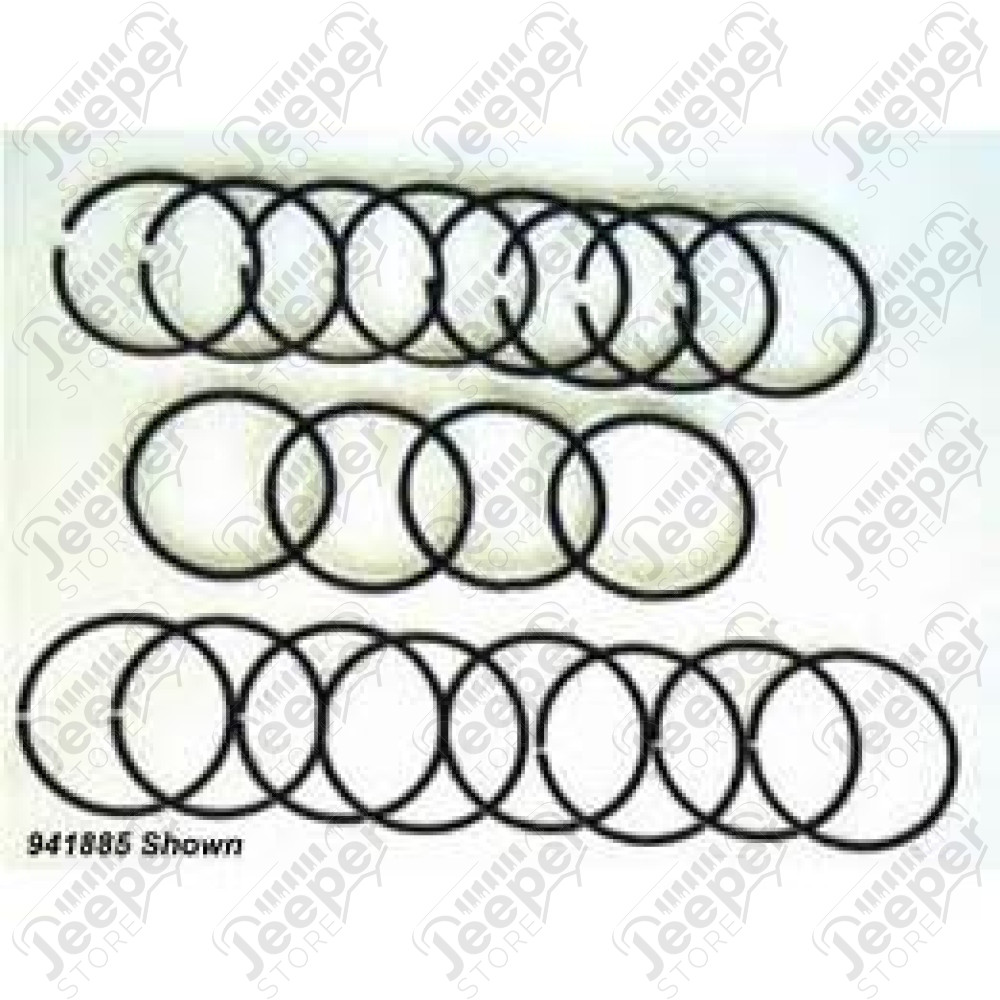 Engine Piston Ring Kit, .020; 54-64 Jeep CJ, 226 CID