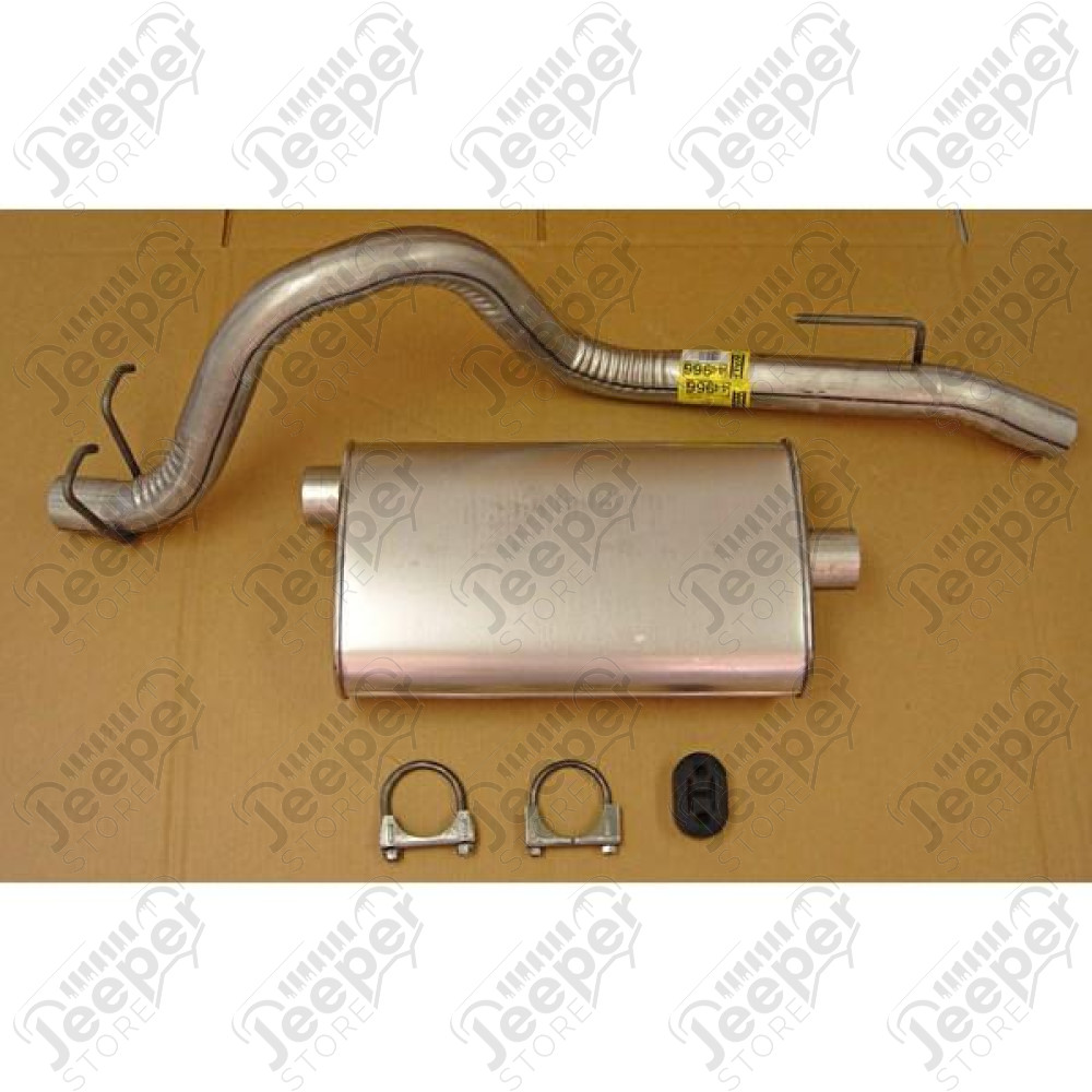 Exhaust Muffler/Tailpipe Kit; 87-92 Jeep Wrangler YJ