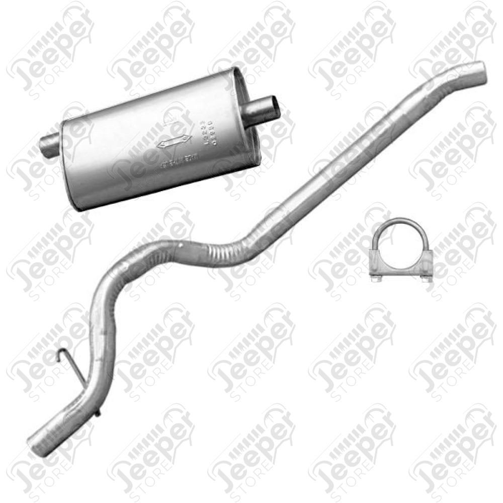 Exhaust Muffler/Tail Pipe Kit; 87-92 Jeep Cherokee XJ