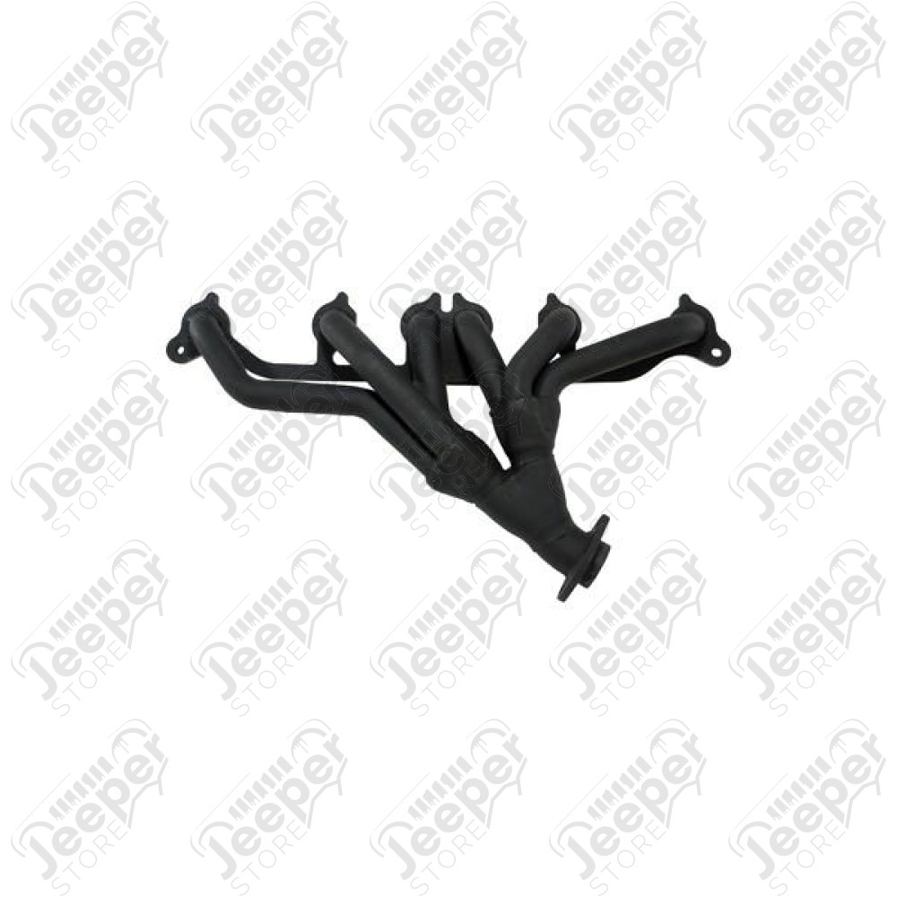 Exhaust Header Kit, Steel, Black; 91-98 Jeep XJ/ZJ/YJ/TJ, 4.0L