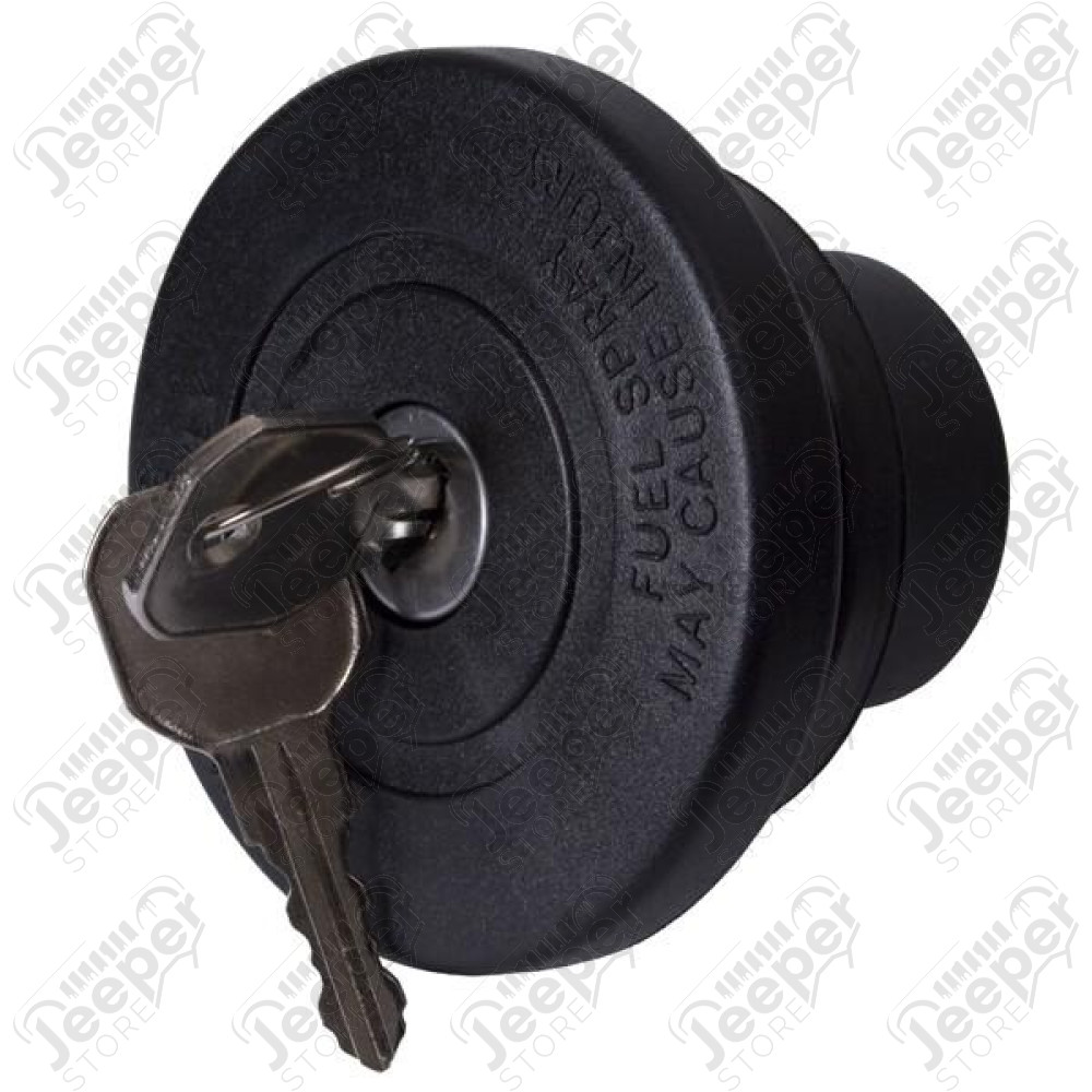 Gas Cap, Locking, Black; late 71-76 Jeep CJ