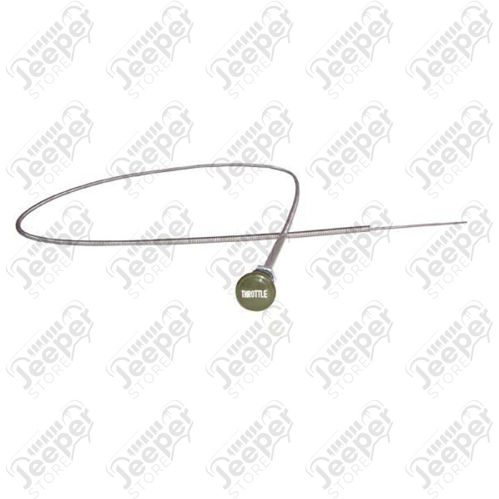 Carburetor Accelerator Cable, Olive Knob; 41-71 Willys/CJ