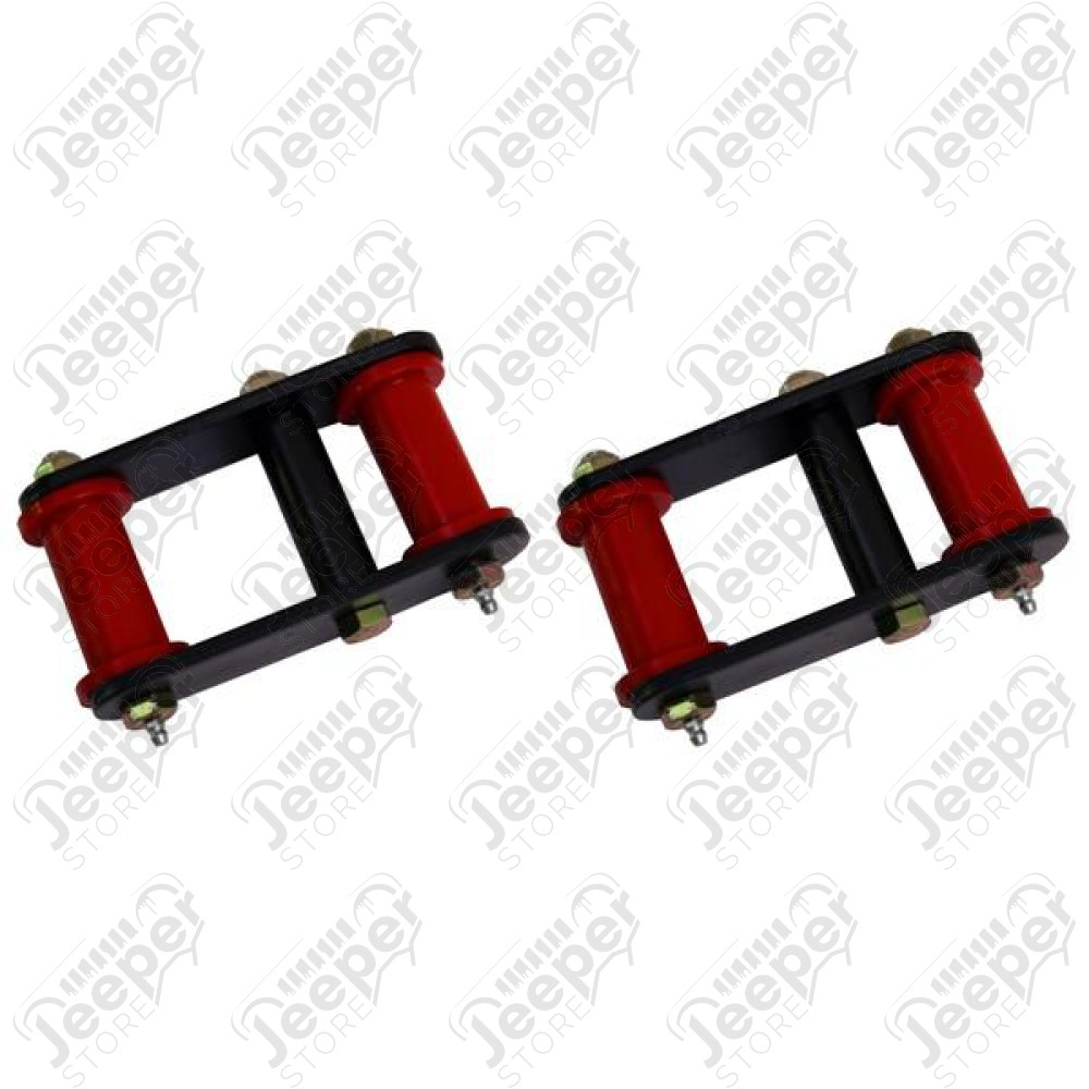 Suspension Leaf Spring Shackle Kit, HD, Greaseable; 55-75 Jeep CJ