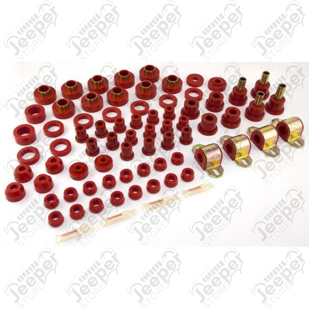 Suspension Bushing Kit, Polyurethane, Red; 80-86 Jeep CJ