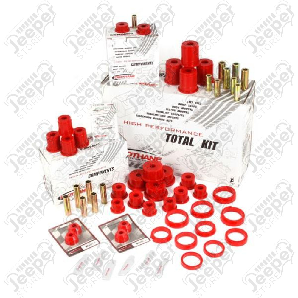 Suspension Bushing Kit, Polyurethane, Red; 84-01 Jeep Cherokee XJ