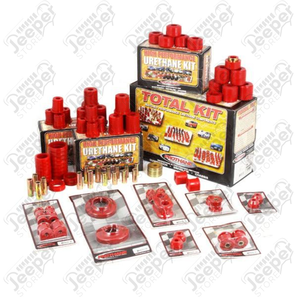 Suspension Bushing Kit, Polyurethane, Red; 97-06 Jeep Wrangler TJ