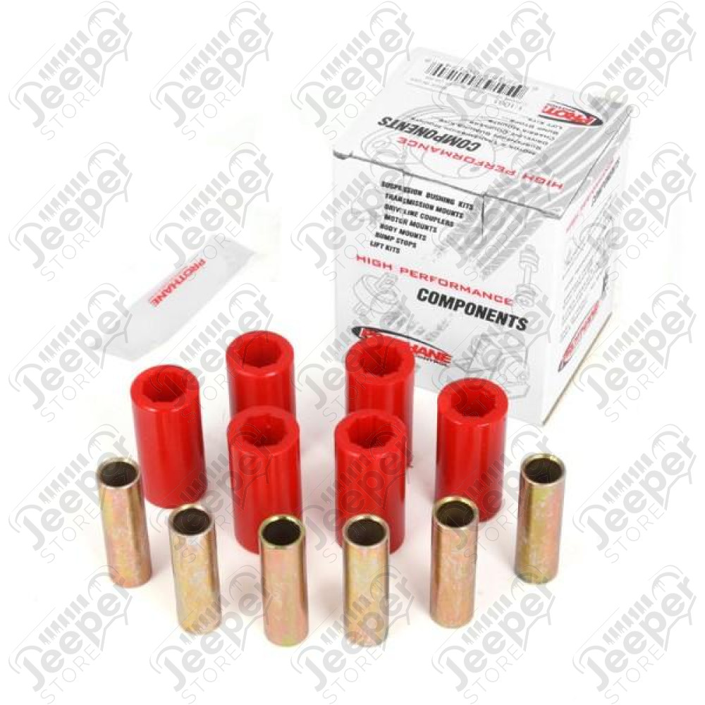 Suspension Leaf Spring Bushing Kit, Red; 55-75 Jeep CJ5/CJ6