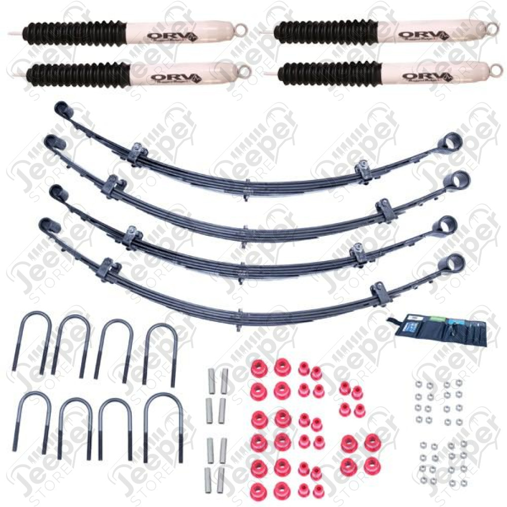 Suspension Lift Kit, 2 Inch, Shocks; 76-86 Jeep CJ5/CJ7/CJ8 Scrambler