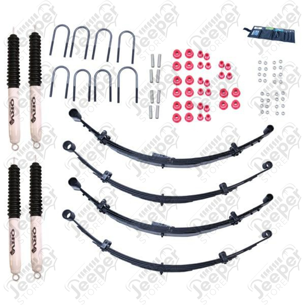 Suspension Lift Kit, 4 Inch, Shocks; 76-86 Jeep CJ5/CJ7/CJ8 Scrambler