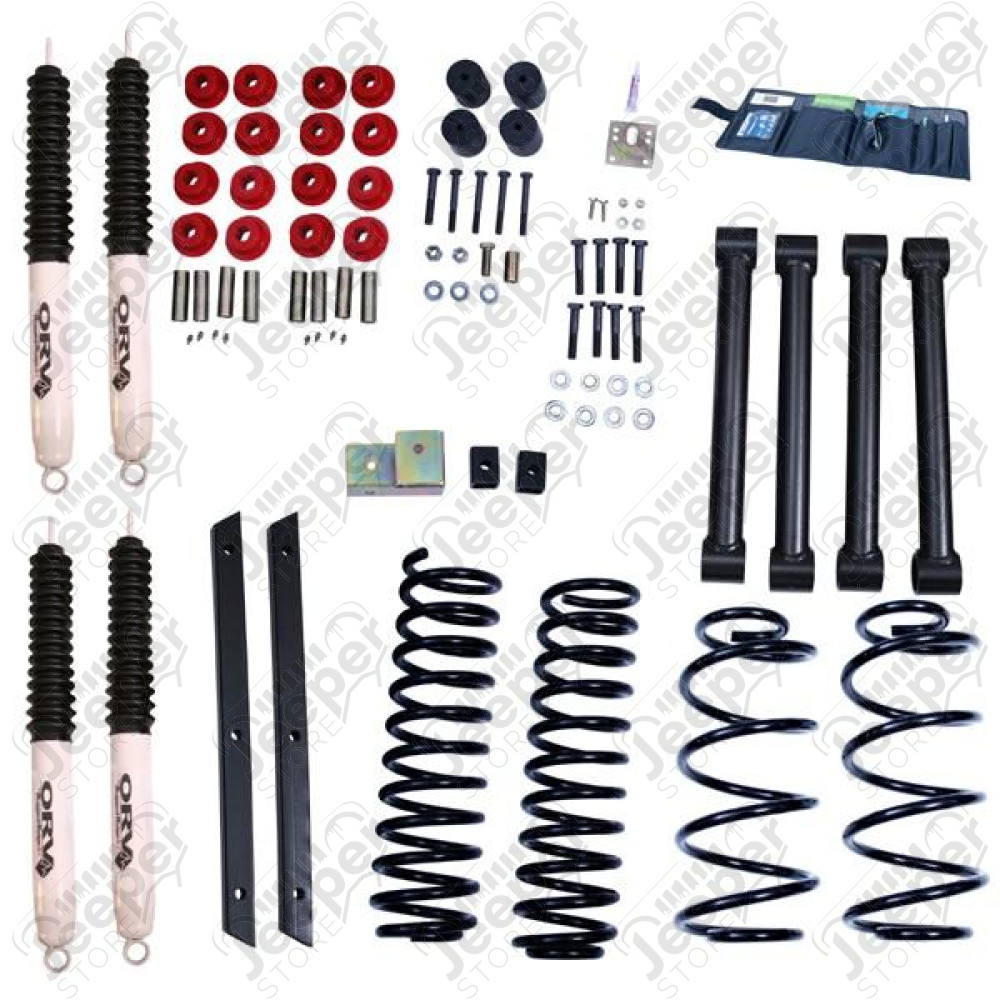 Suspension Lift Kit, 2 Inch, Shocks; 04-06 Jeep Wrangler Unlimited LJ