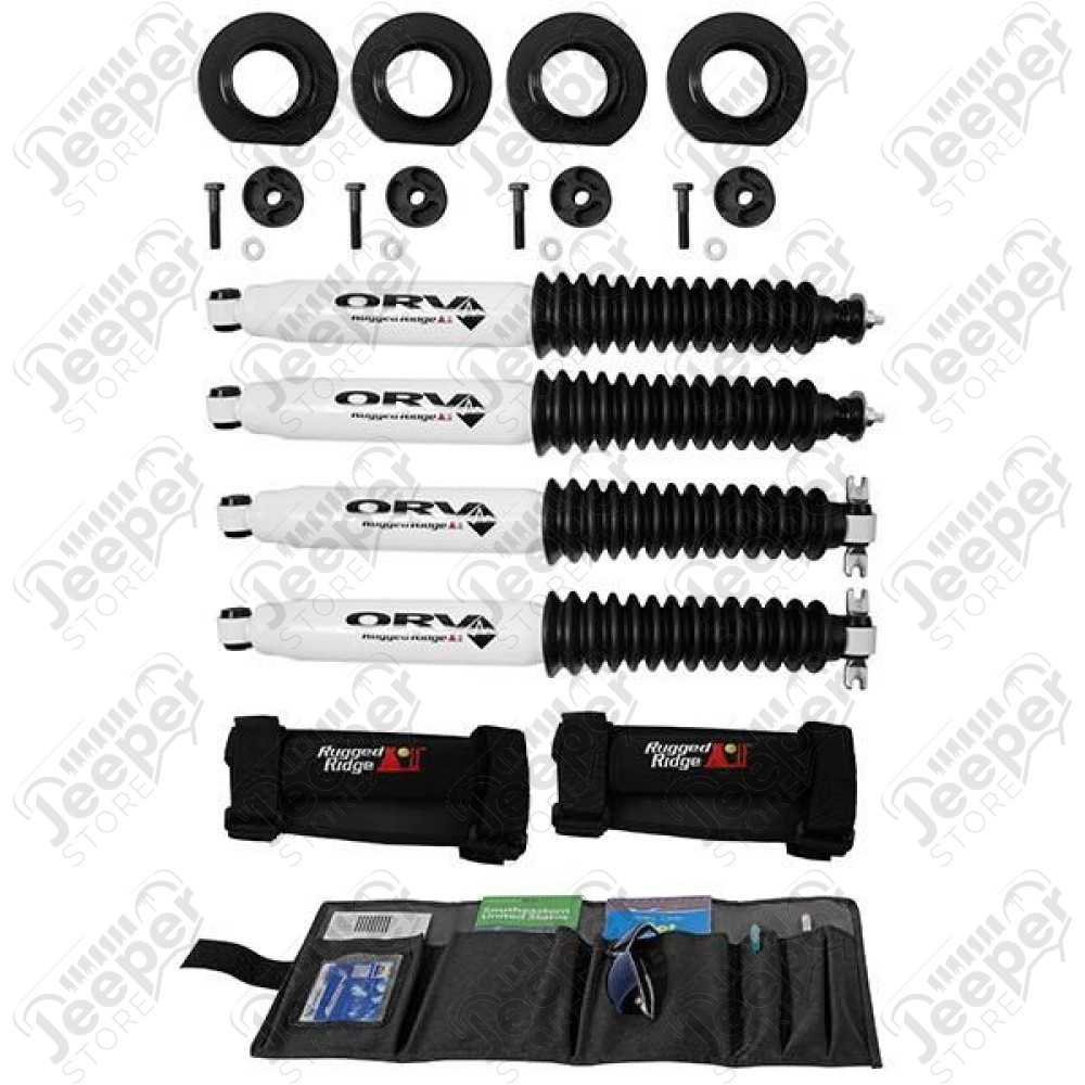 Suspension Coil Spring Spacer Kit, 2 Inch Lift, Shocks; 97-06 Wrangler