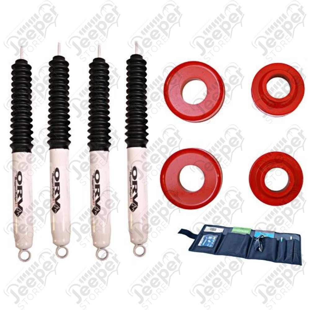 Suspension Coil Spring Spacer Kit, 2 Inch Lift, Shocks; 99-04 Jeep WJ