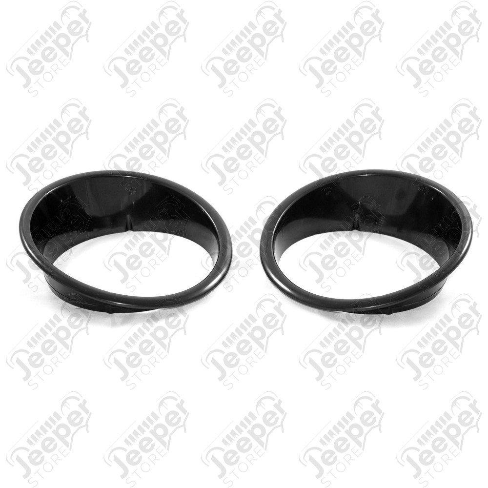 Headlight Bezels, Black; 07-18 Jeep Wrangler JK/JKU