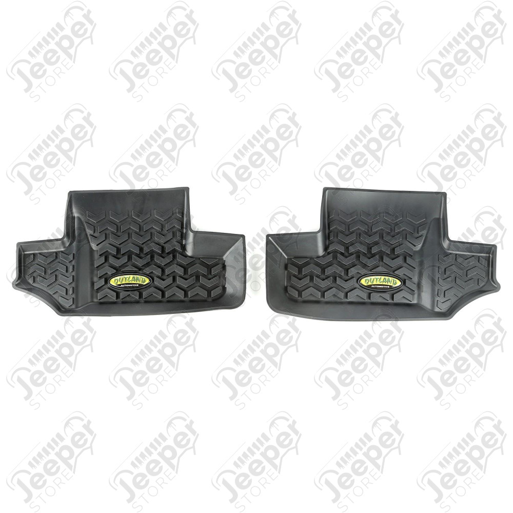 All Terrain Floor Liner, Rear Pair, Black; 07-18 Jeep Wrangler JK
