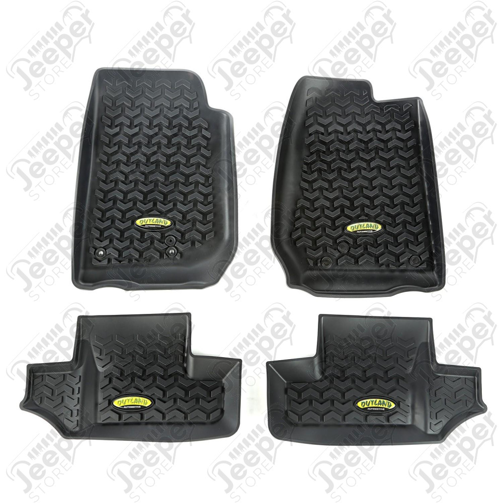 All Terrain Floor Liner Kit, Black; 07-18 Jeep Wrangler JK, 2 Door
