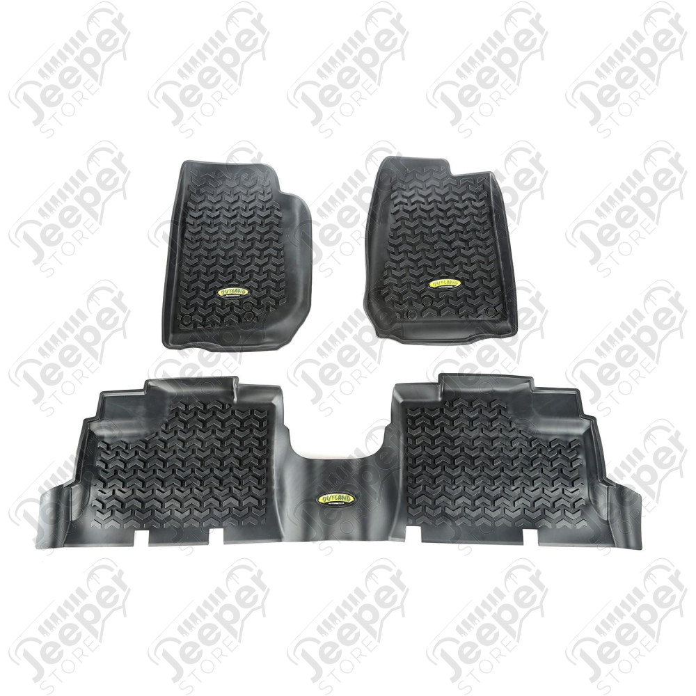 All Terrain Floor Liner Kit, Black; 07-18 Wrangler JKU, 4 Door