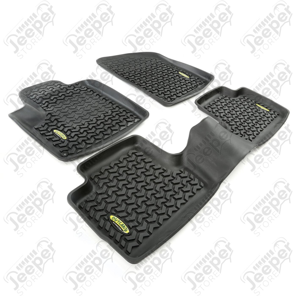 All Terrain Floor Liner Kit, Black; 14-18 Jeep Cherokee KL