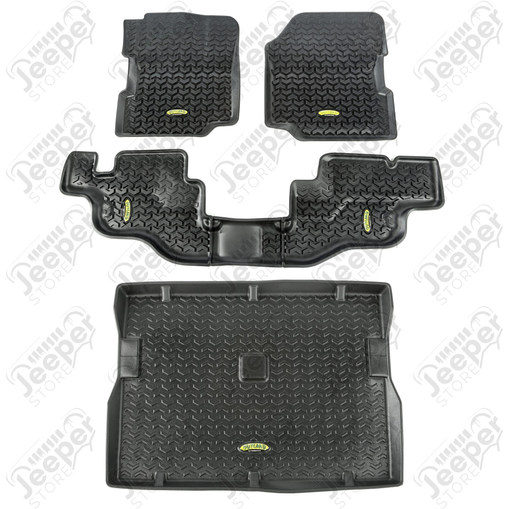 All Terrain Floor Liner Set, Black; 76-86 Jeep CJ/87-95 Wrangler YJ
