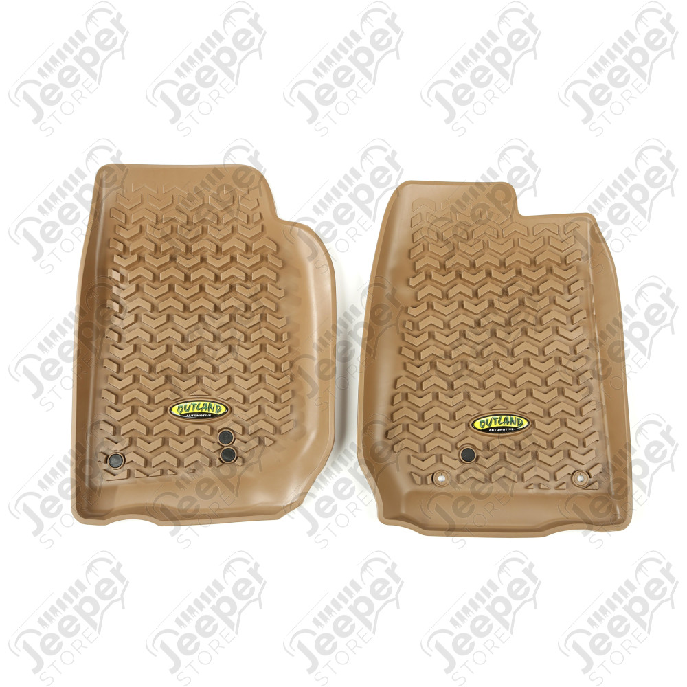 All Terrain Floor Liner, Front Pair, Tan; 07-18 Wrangler JK/JKU