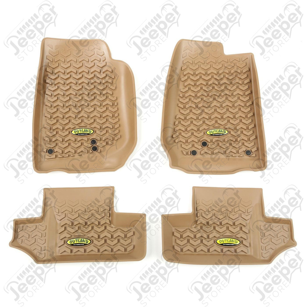 All Terrain Floor Liner Kit, Tan 07-18 Jeep Wrangler JK, 2 Door