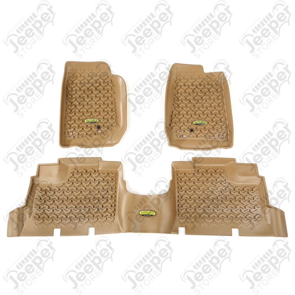 All Terrain Floor Liner Kit, Tan; 07-18 Jeep Wrangler JKU, 4 Door
