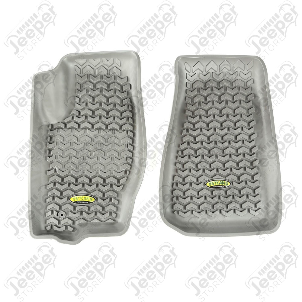 All Terrain Floor Liner, Front Pair, Gray; 05-10 Jeep WK/XK