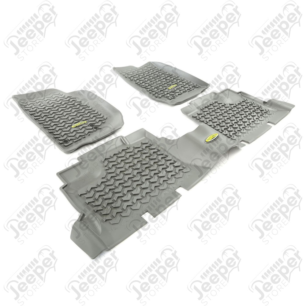 All Terrain Floor Liner Kit, Gray; 07-18 Jeep Wrangler JKU, 4 Door