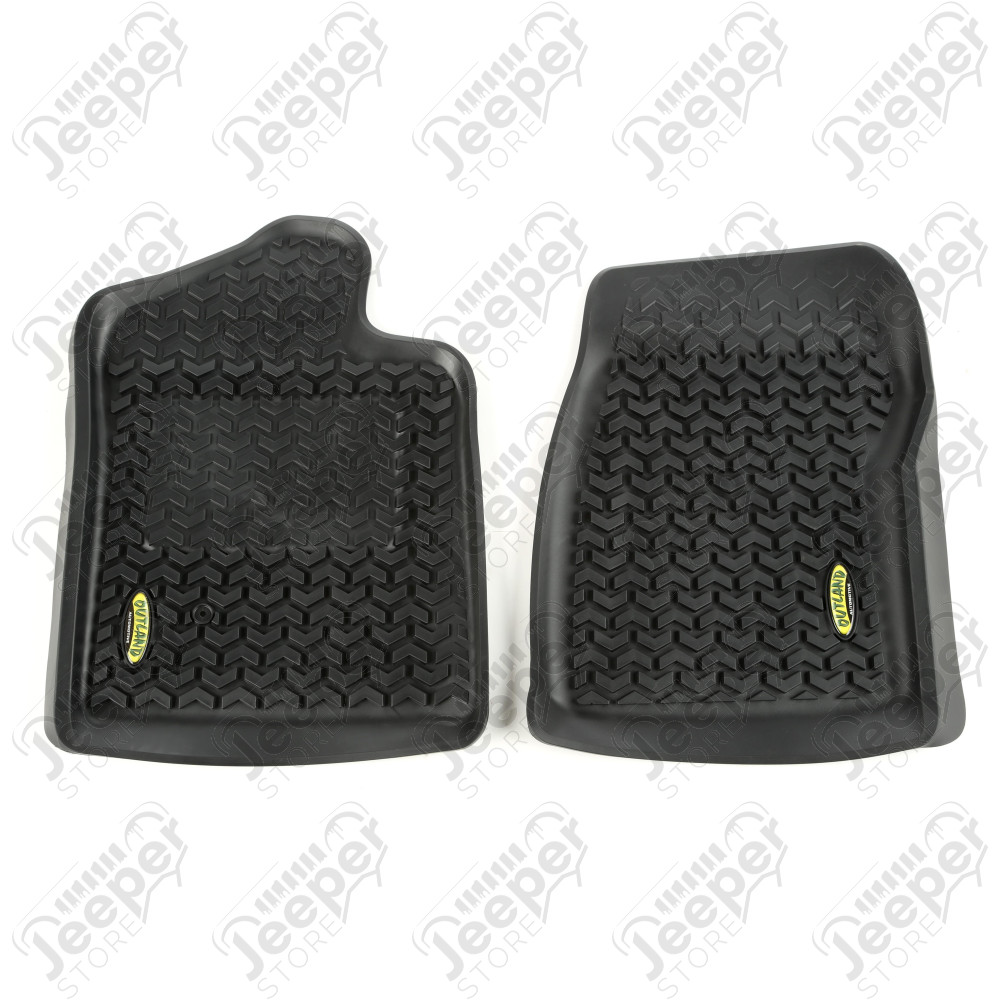 All Terrain Floor Liner, Front Pair, Black; 07-13 GM Truck RegCab