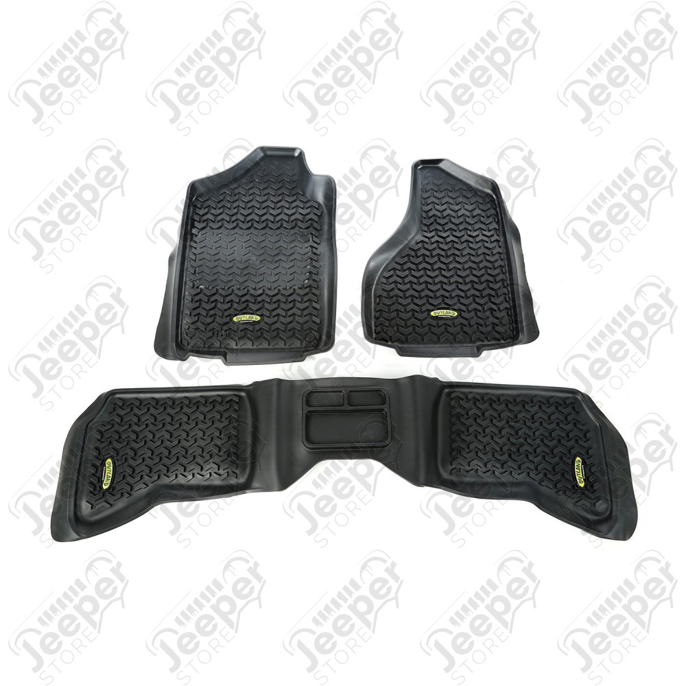 All Terrain Floor Liner Kit, Black; 02-14 Dodge Ram 1500-3500 Quad Cab