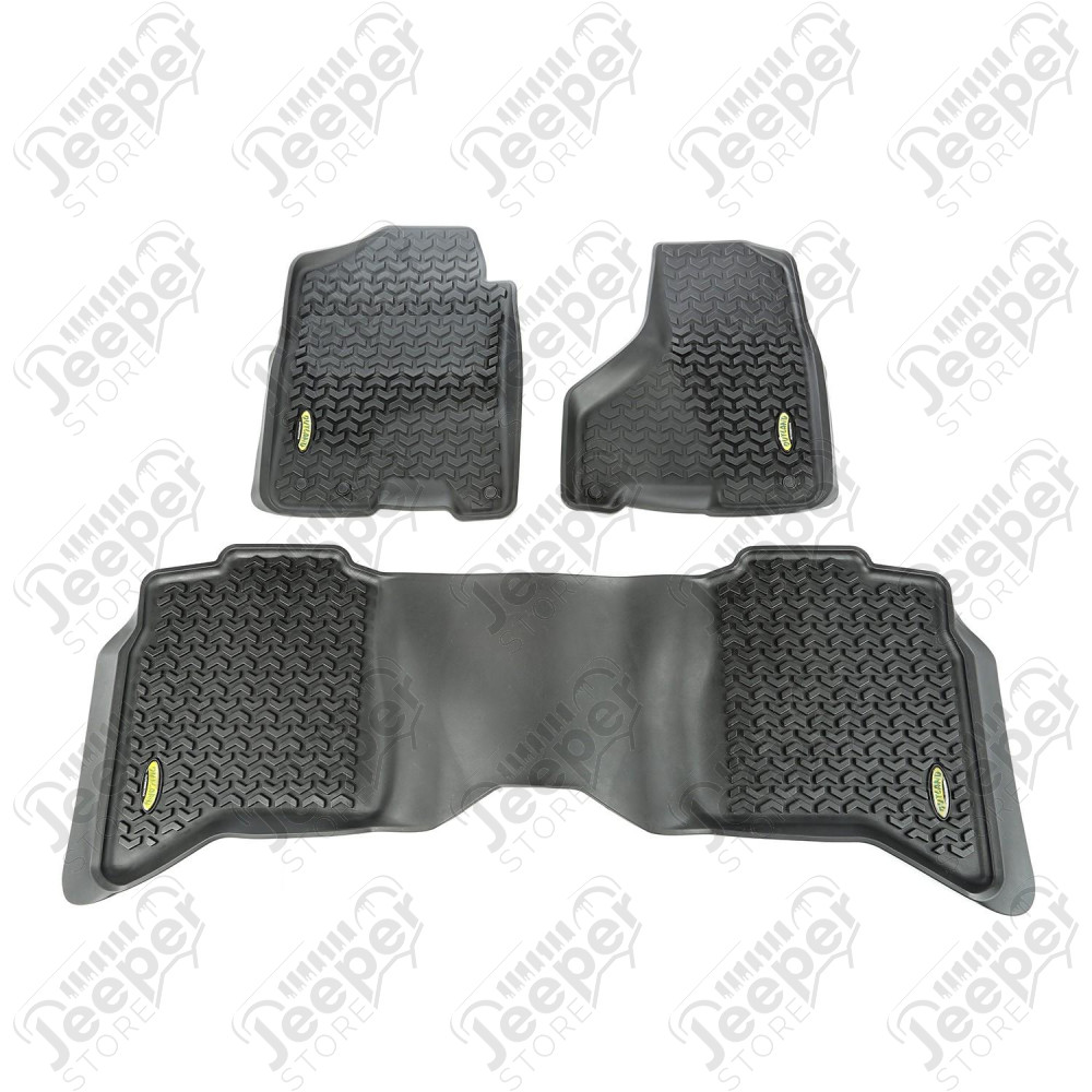 All Terrain Floor Liner Kit, Black; 09-18 Ram 1500-3500 Crew Cab