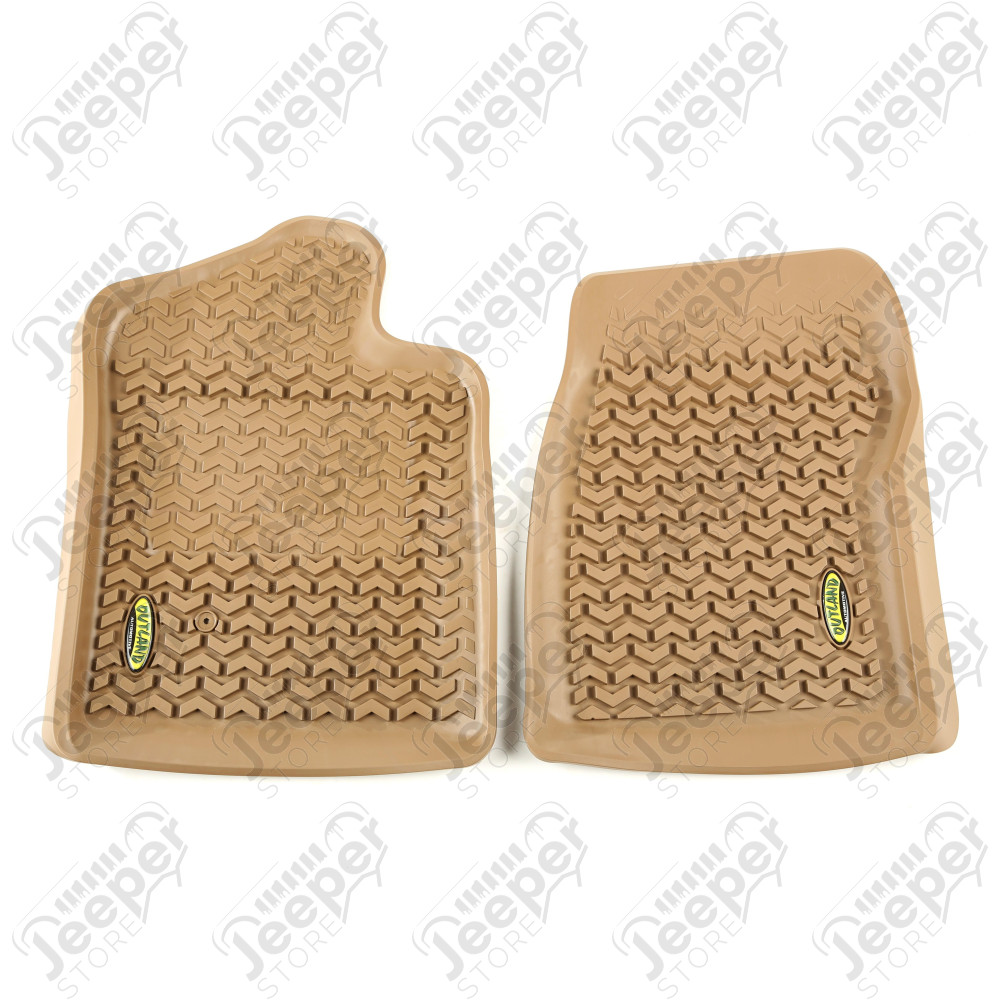 All Terrain Floor Liner, Front Pair, Tan; 07-13 GM Truck RegCab
