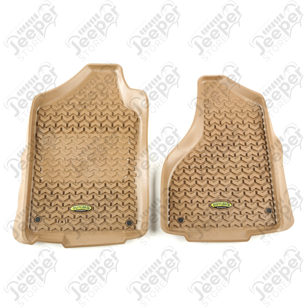 All Terrain Floor Liner, Front Pair, Tan; 02-18 Dodge Ram 1500-3500