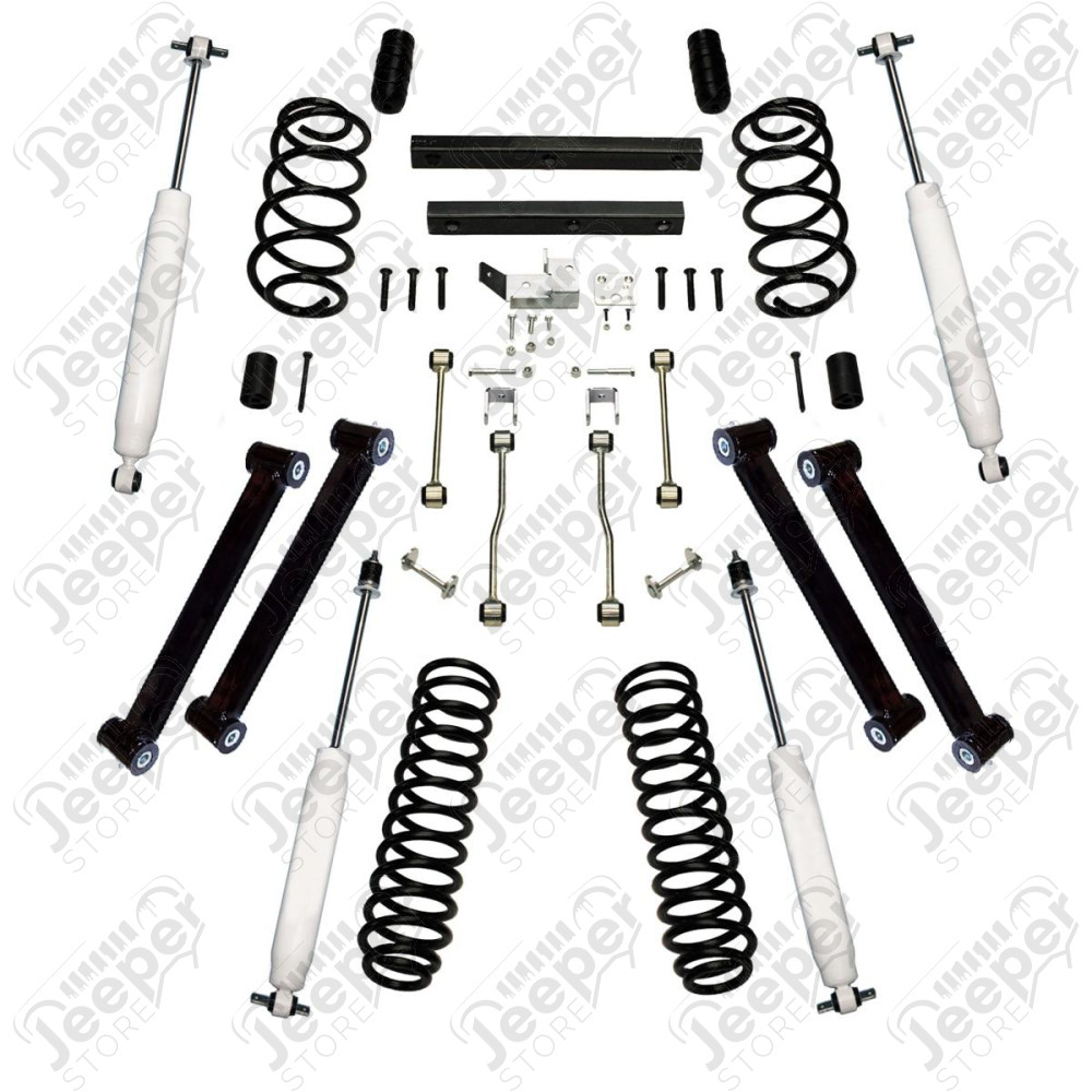 Suspension Lift Kit, 4 Inch, Shocks; 97-02 Jeep Wrangler TJ