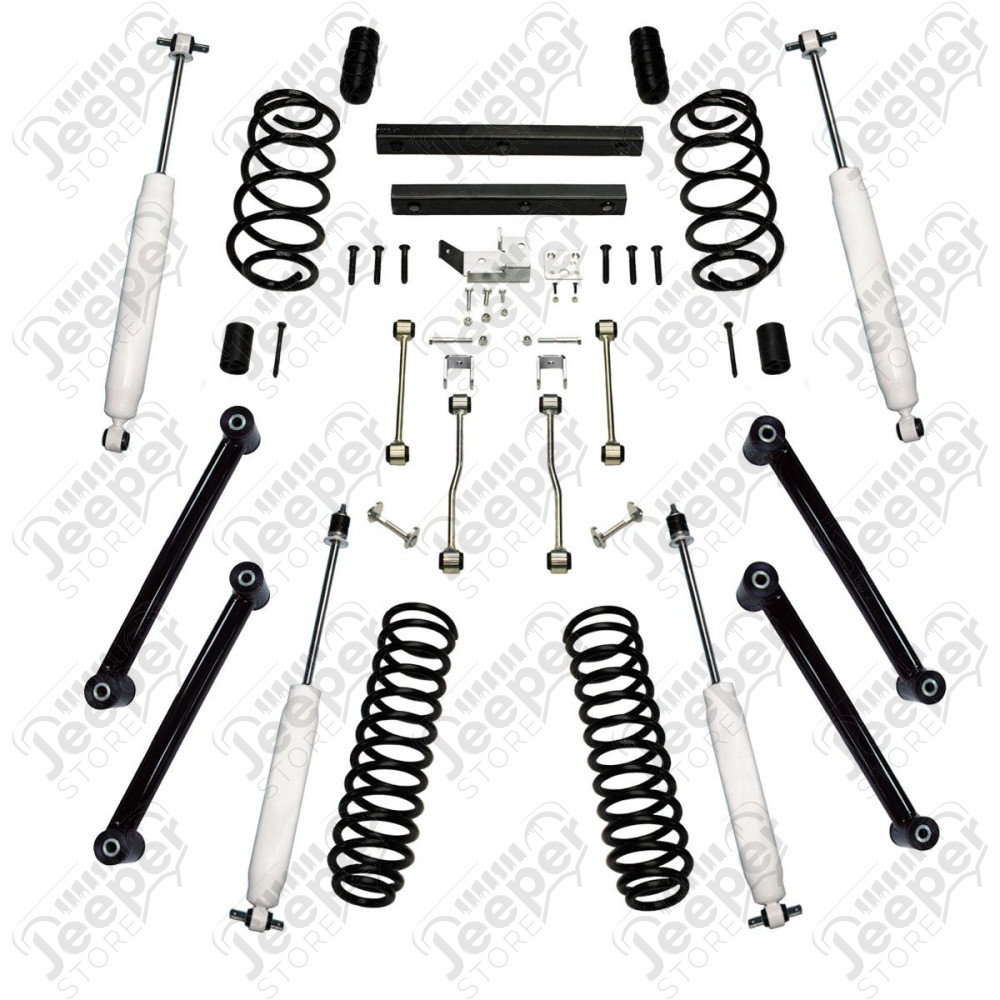 Suspension Lift Kit, 4 Inch, Shocks; 03-06 Jeep Wrangler TJ