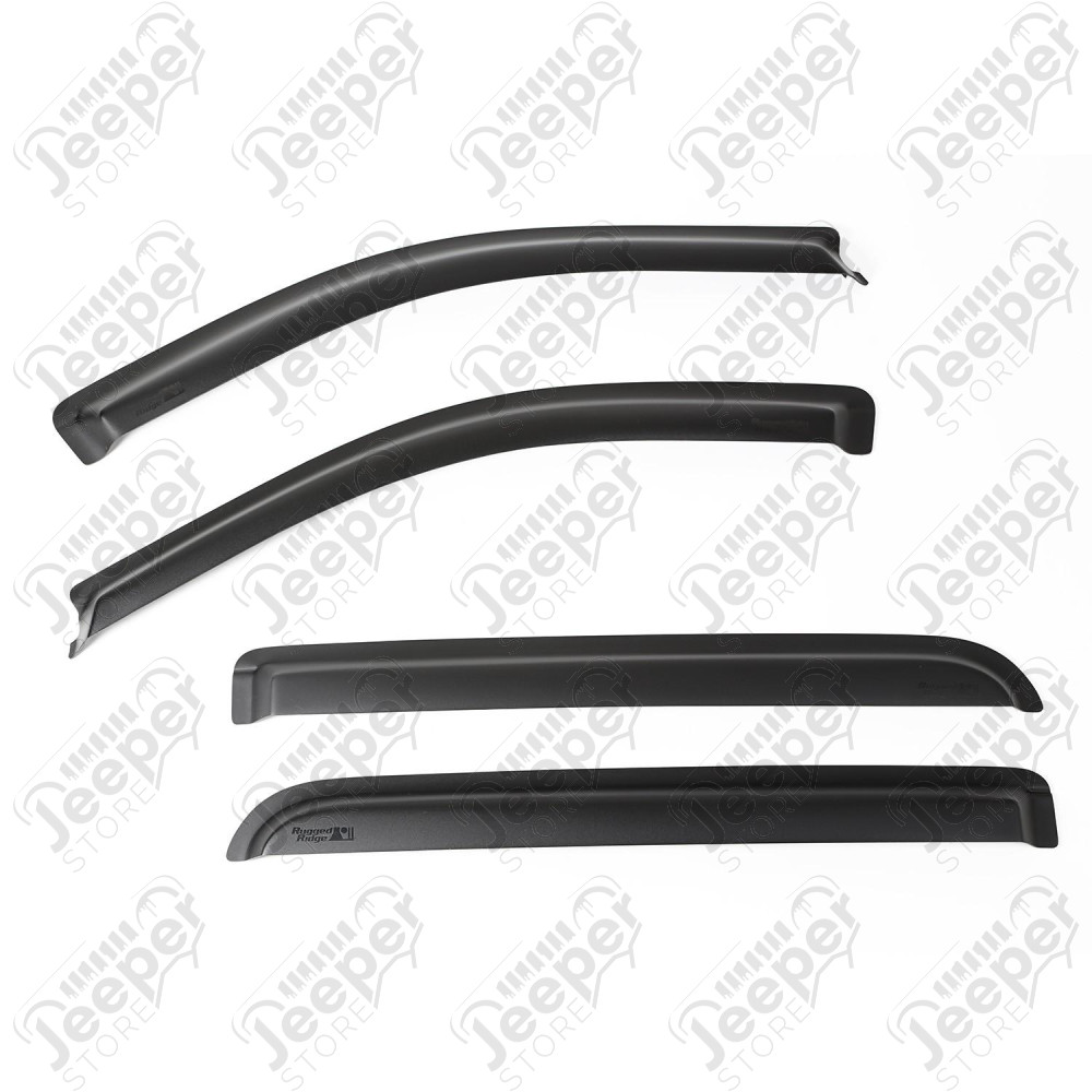 Window Visor Kit, Matte Black; 04-08 Ford F-150 Crew Cab Pickup