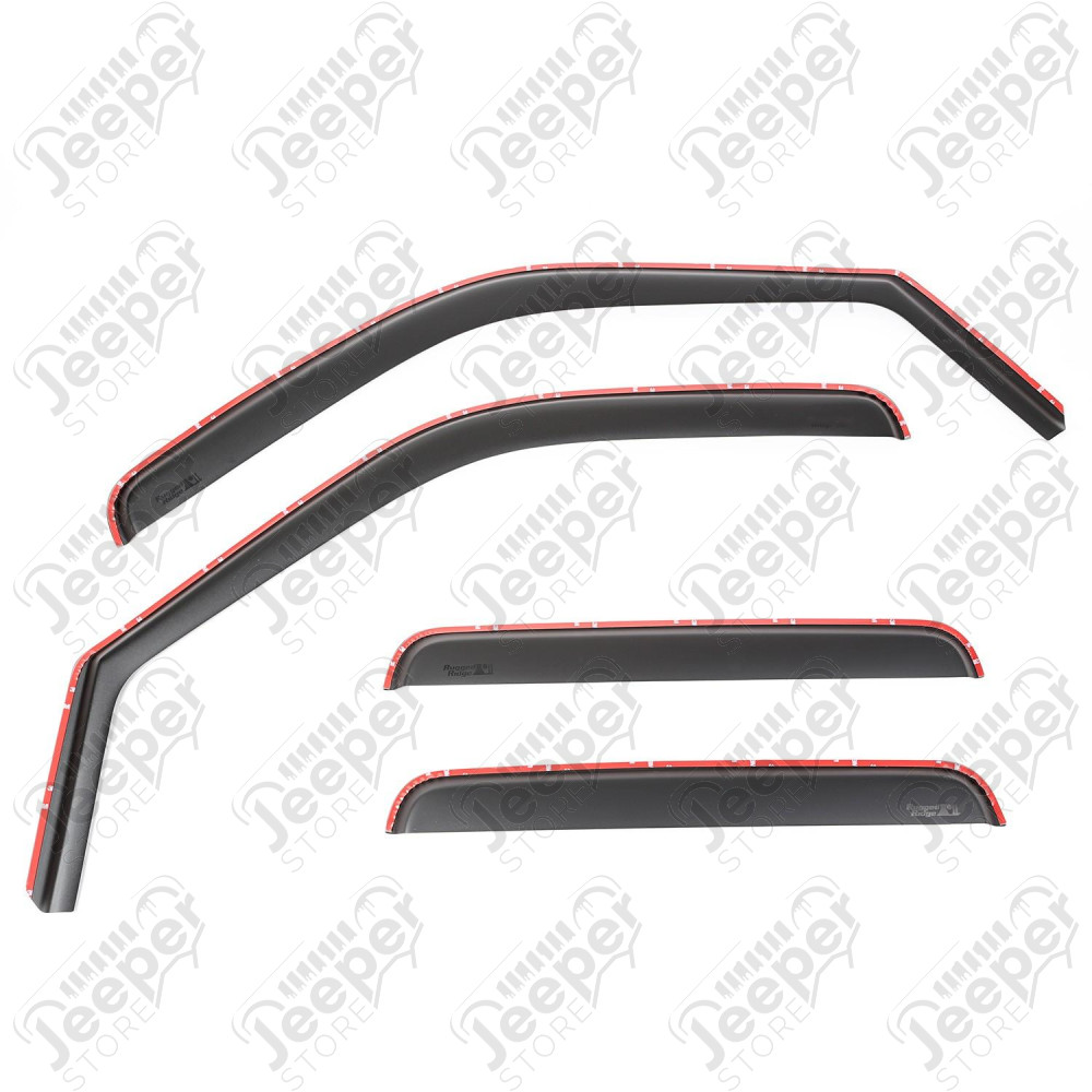 Window Visor Kit, Matte Black, Channel; 99-14 F-250-F-550 Crew Cab