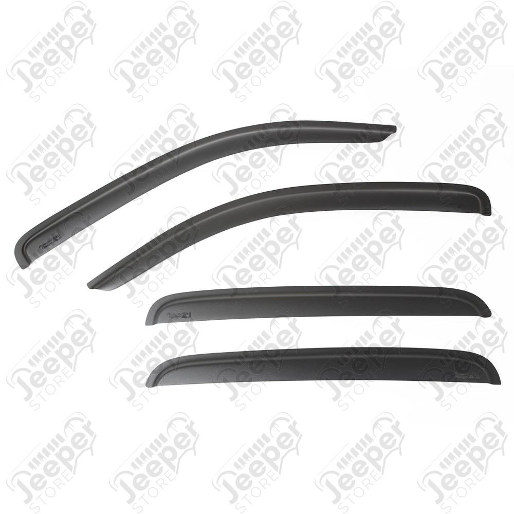 Window Visor Kit, Matte Black; 05-13 Toyota Tacoma Double Cab Pickup