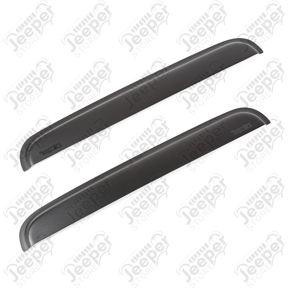 Window Visor Kit, Rear, Matte Black, Tape; 99-14 F250-F550 Crew Cab