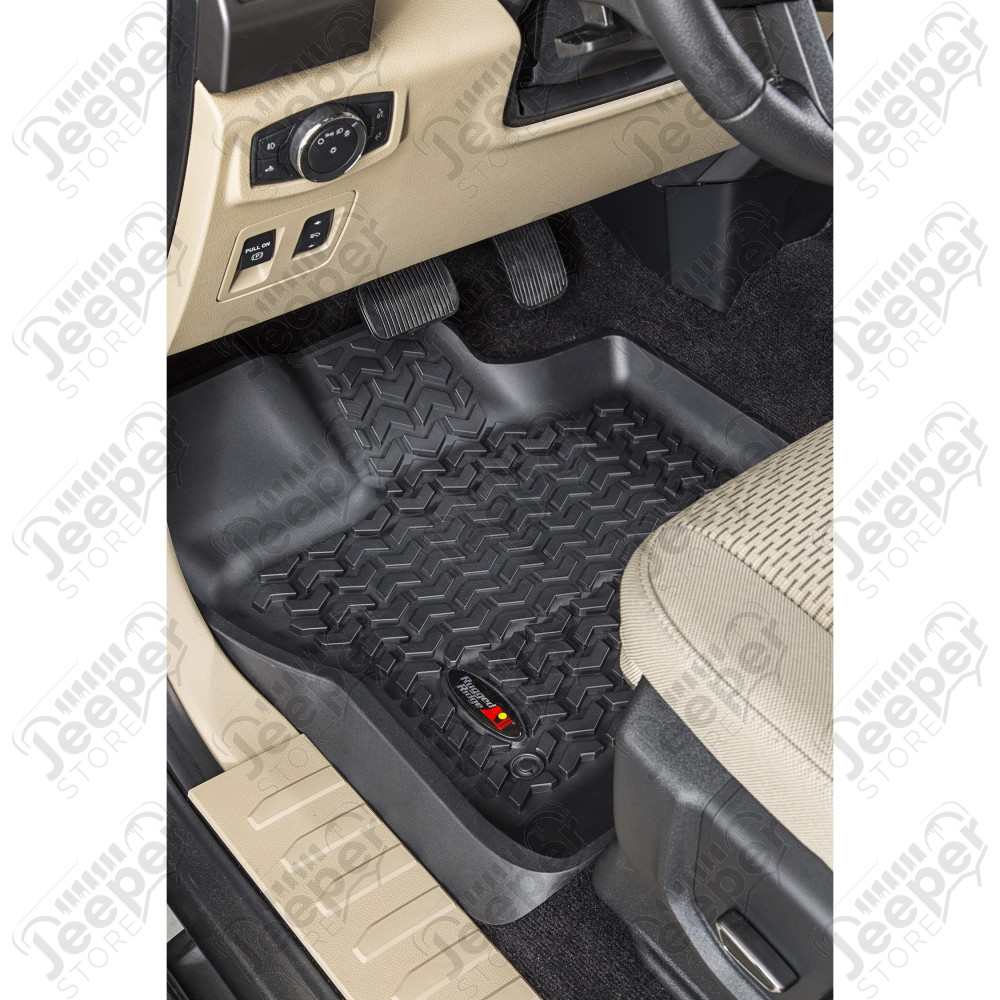 Floor Liner, Front Black, 2015-2020 Ford F-150 / Raptor / Extended / Super Crew Cab