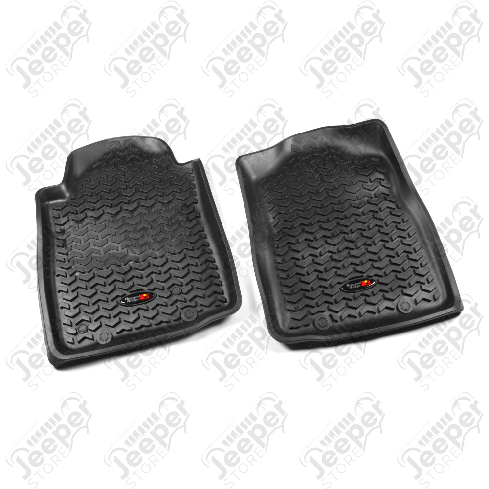 All Terrain Floor Liner, Front Pair, Black; 12-15 Toyota Tacoma
