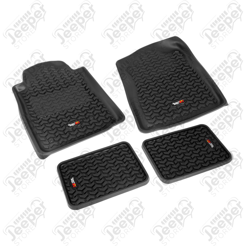 All Terrain Floor Liner Kit, Black; 05-11 Toyota Tacoma Access/Double