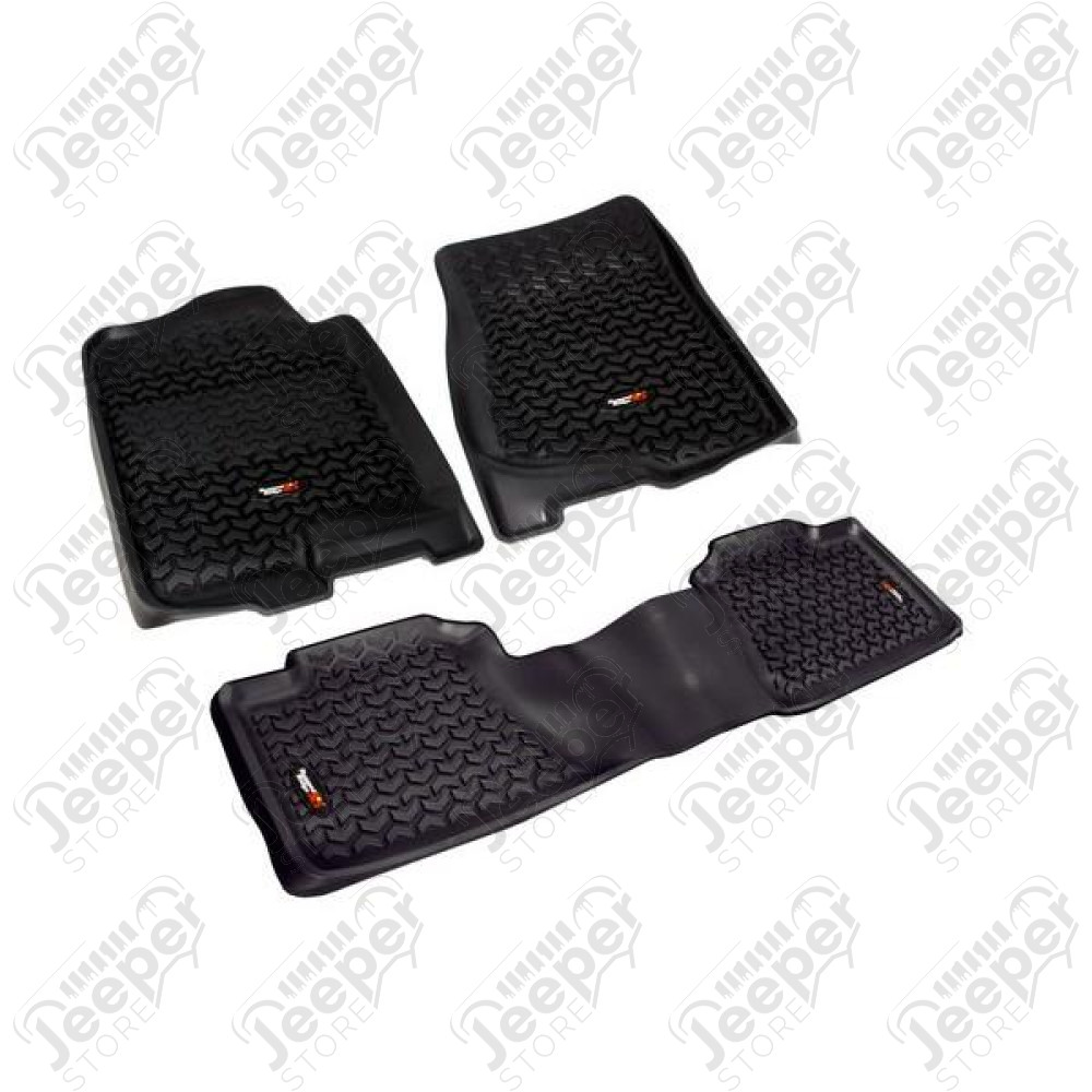 All Terrain Floor Liner Kit, Black; 07-11 GM Crew Cab Trucks