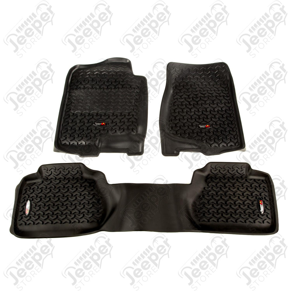All Terrain Floor Liner Kit, Black; 07-11 GM Extended Cab Trucks