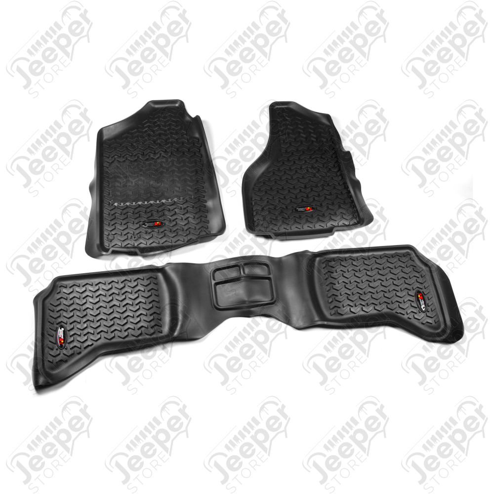 All Terrain Floor Liner Kit, Black; 02-14 Dodge Ram 1500-3500 Quad Cab